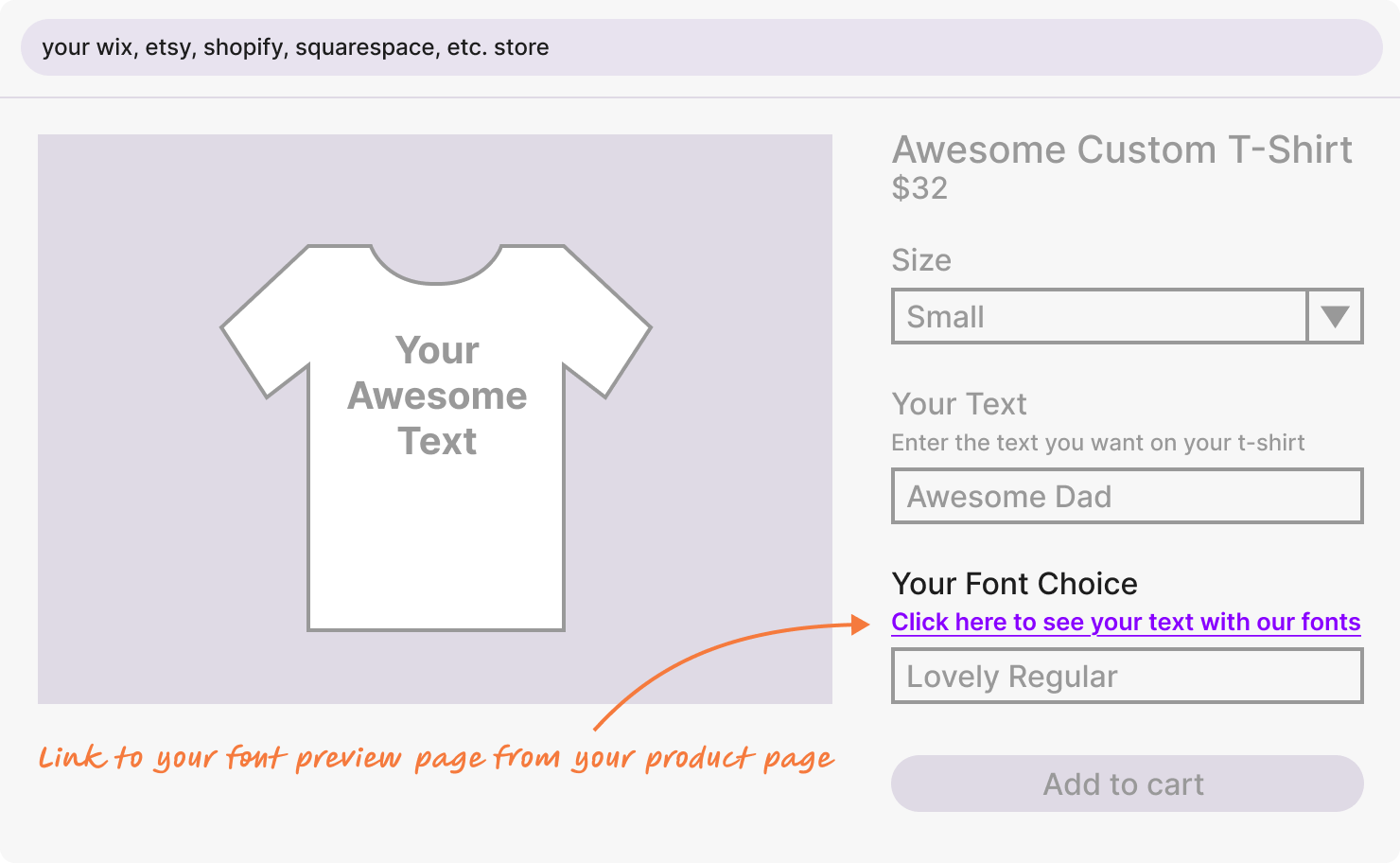Wordmark storefront product placement